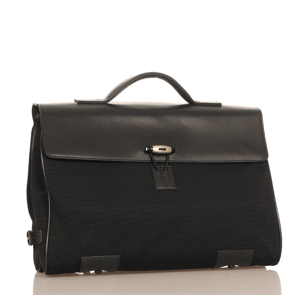モンブラン ブラック キャンバス レザー ビジネスバッグ メンズ MONTBLANC 【中古】