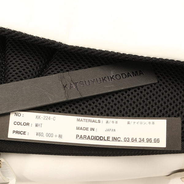 カツユキコダマ ホワイト ブラック レザー ナイロン リュック バックパック メンズ 【中古】