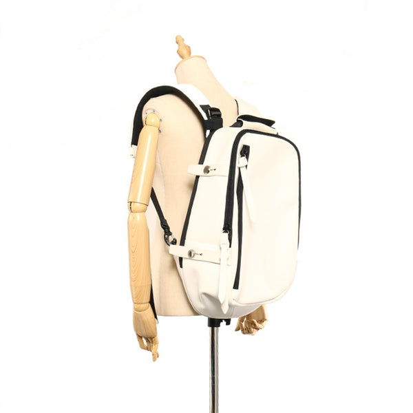 カツユキコダマ ホワイト ブラック レザー ナイロン リュック バックパック メンズ 【中古】