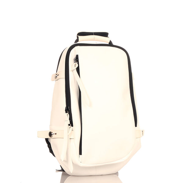 カツユキコダマ ホワイト ブラック レザー ナイロン リュック バックパック メンズ 【中古】