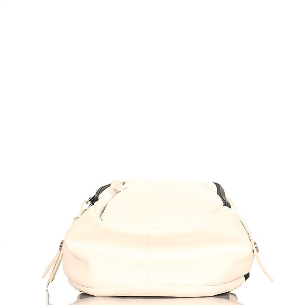 カツユキコダマ ホワイト ブラック レザー ナイロン リュック バックパック メンズ 【中古】