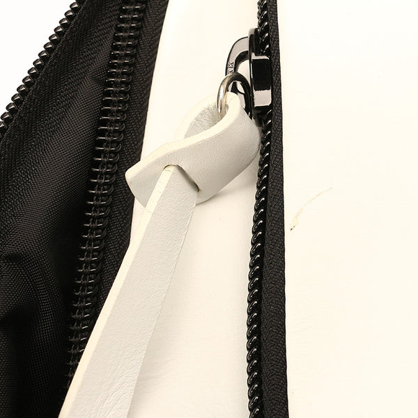 カツユキコダマ ホワイト ブラック レザー ナイロン リュック バックパック メンズ 【中古】