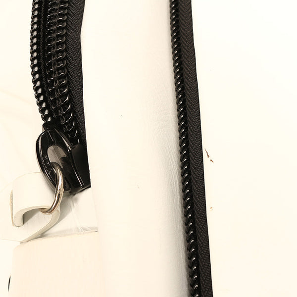 カツユキコダマ ホワイト ブラック レザー ナイロン リュック バックパック メンズ 【中古】