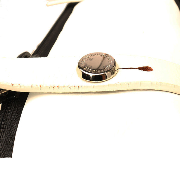 カツユキコダマ ホワイト ブラック レザー ナイロン リュック バックパック メンズ 【中古】