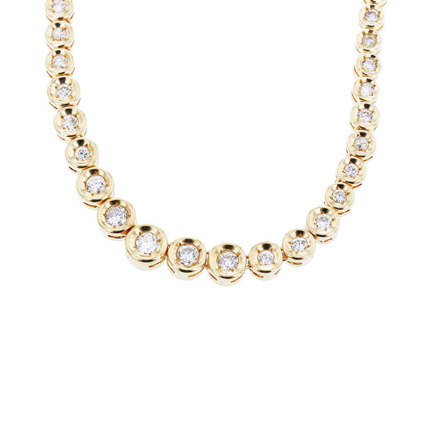 K18YG イエローゴールド ダイヤ3.06ct ネックレス レディース 【中古】