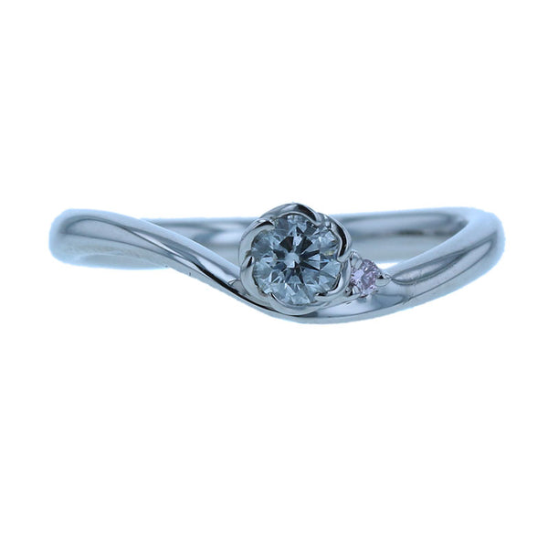 Pt900 プラチナ ダイヤ0.17ct リング 指輪 レディース 8号 【中古】