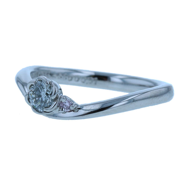 Pt900 プラチナ ダイヤ0.17ct リング 指輪 レディース 8号 【中古】