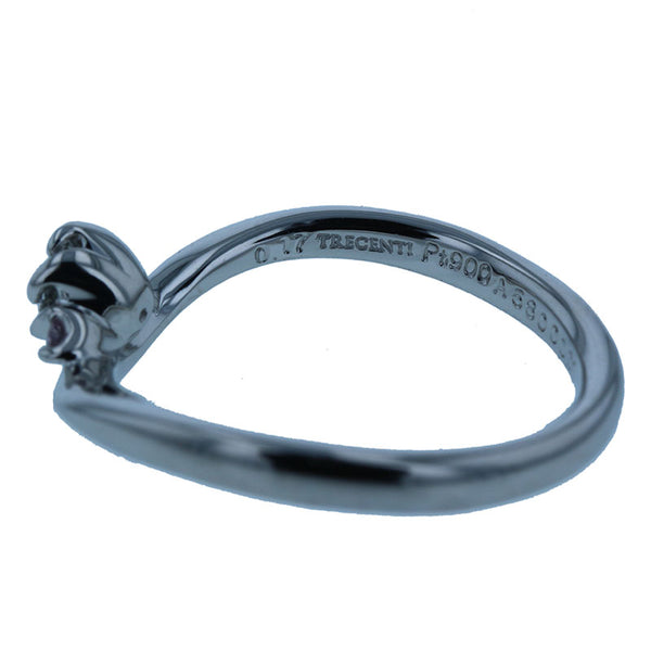 Pt900 プラチナ ダイヤ0.17ct リング 指輪 レディース 8号 【中古】