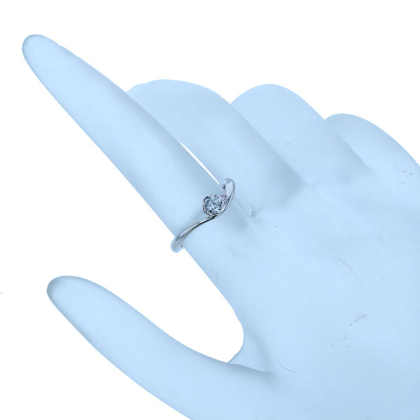 Pt900 プラチナ ダイヤ0.17ct リング 指輪 レディース 8号 【中古】