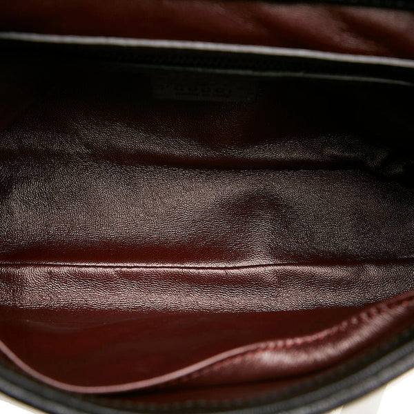 グッチ ダブルG GGマーモント 斜め掛け ショルダーバッグ 648934 ベージュ ブラック パイソン レザー レディース GUCCI 【中古】