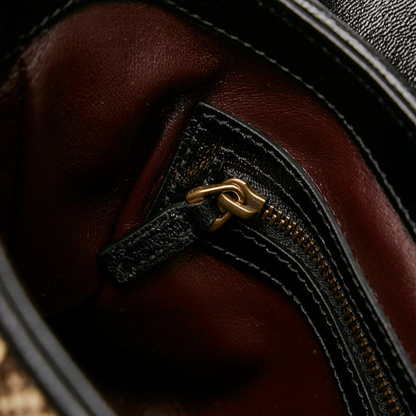 グッチ ダブルG GGマーモント 斜め掛け ショルダーバッグ 648934 ベージュ ブラック パイソン レザー レディース GUCCI 【中古】