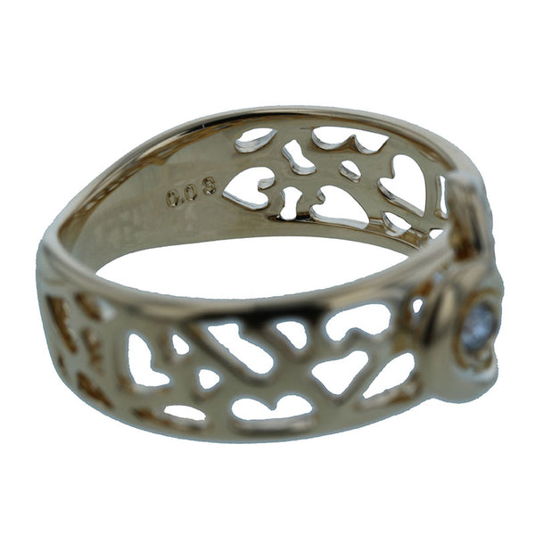 スタージュエリー K18YG イエローゴールド ダイヤ0.03ct リング 指輪 レディース STAR JEWELRY 8号 【中古】