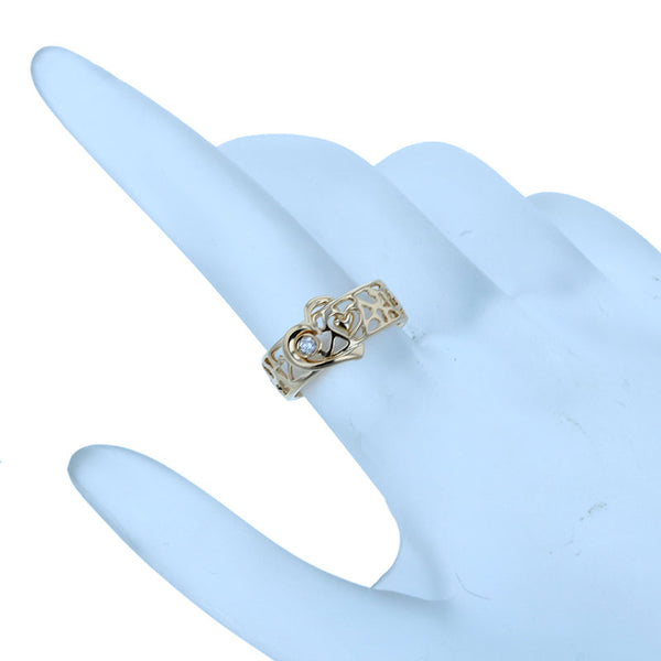 スタージュエリー K18YG イエローゴールド ダイヤ0.03ct リング 指輪 レディース STAR JEWELRY 8号 【中古】