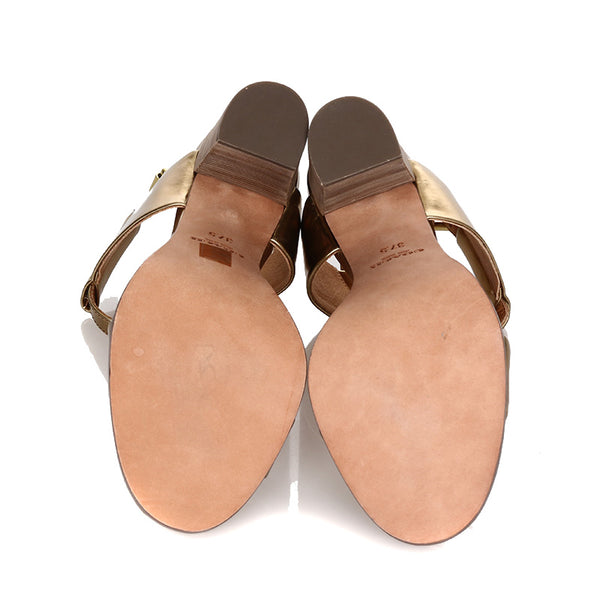 コーチ パンプス ゴールド レザー レディース COACH 【中古】