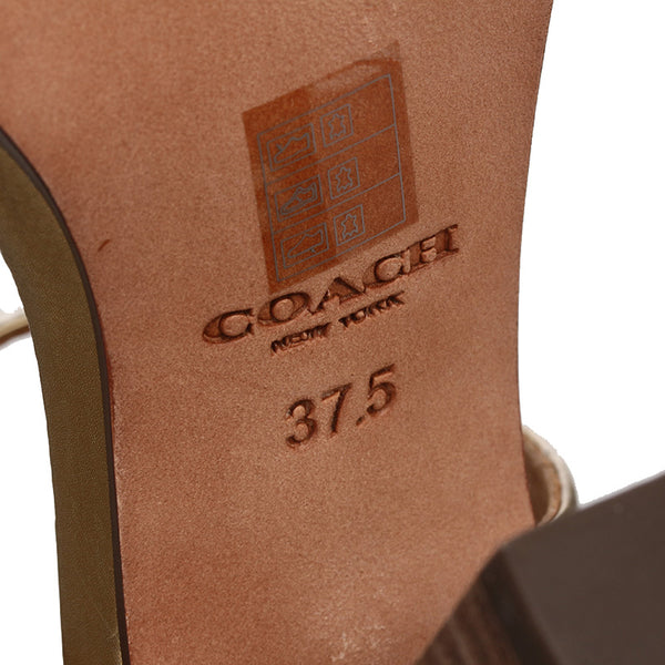 コーチ パンプス ゴールド レザー レディース COACH 【中古】