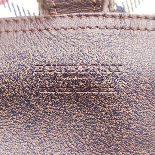 バーバリー ノバチェック ベージュ ブラウン キャンバス レザー ボストンバッグ レディース BURBERRY 【中古】
