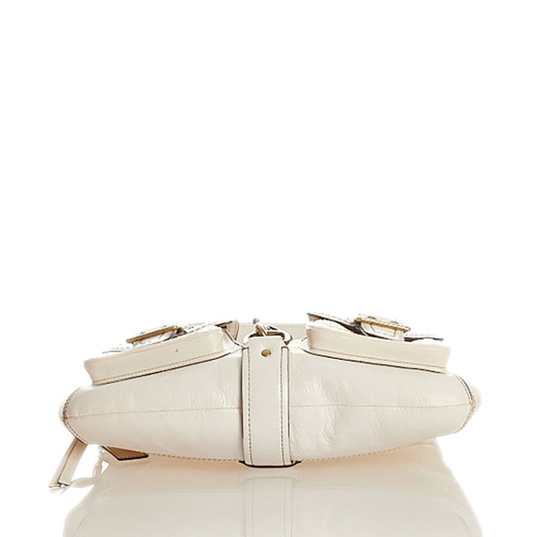 コーチ レガシーホーボー M05K-105 ホワイト ベージュ ストロー レザー ショルダーバッグ レディース COACH 【中古】