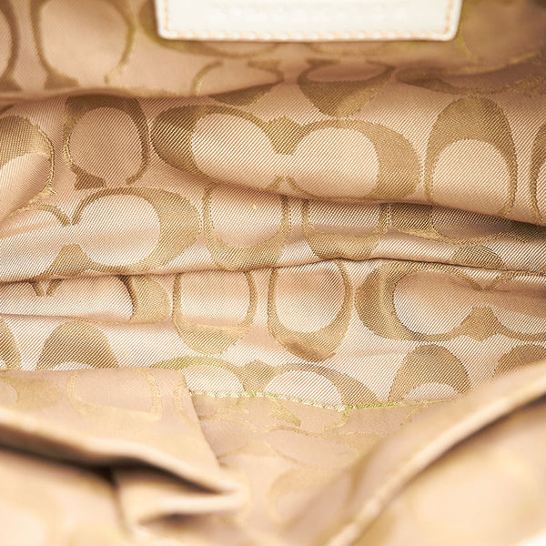 コーチ レガシーホーボー M05K-105 ホワイト ベージュ ストロー レザー ショルダーバッグ レディース COACH 【中古】