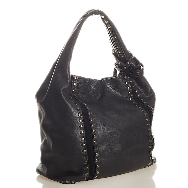 ジミーチュウ スタッズ ブラック レザー ハンドバック ショルダーバッグ 2WAY レディース JIMMY CHOO 【中古】