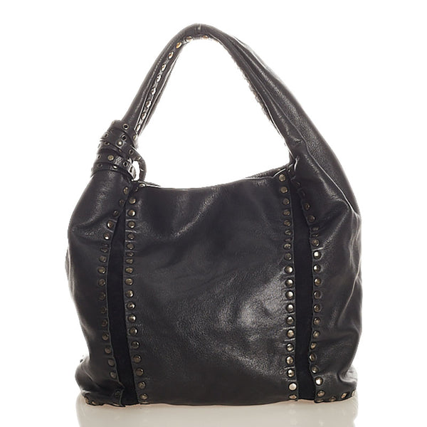 ジミーチュウ スタッズ ブラック レザー ハンドバック ショルダーバッグ 2WAY レディース JIMMY CHOO 【中古】