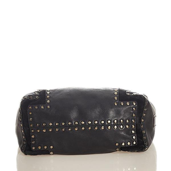 ジミーチュウ スタッズ ブラック レザー ハンドバック ショルダーバッグ 2WAY レディース JIMMY CHOO 【中古】