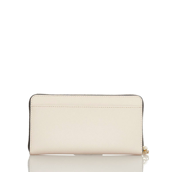 ケイトスペード ベージュ ブラック レザー ラウンドファスナー 長財布 レディース Kate Spade 【中古】