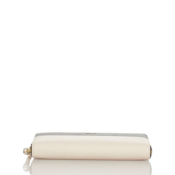 ケイトスペード ベージュ ブラック レザー ラウンドファスナー 長財布 レディース Kate Spade 【中古】