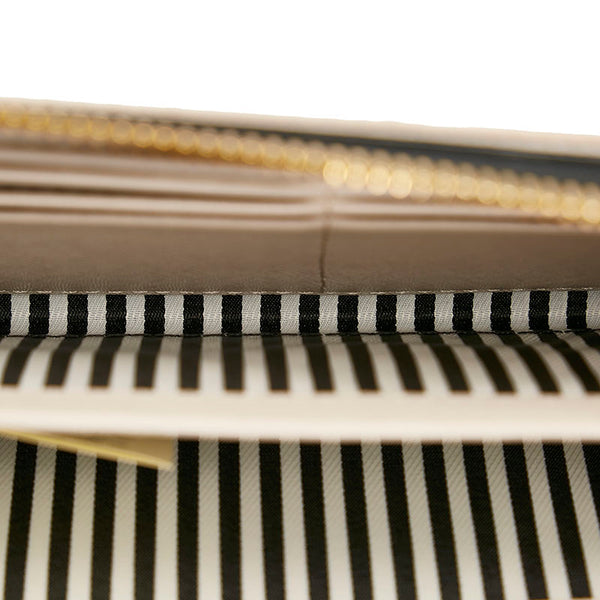 ケイトスペード ベージュ ブラック レザー ラウンドファスナー 長財布 レディース Kate Spade 【中古】