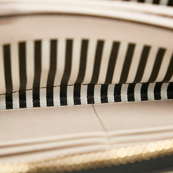 ケイトスペード ベージュ ブラック レザー ラウンドファスナー 長財布 レディース Kate Spade 【中古】