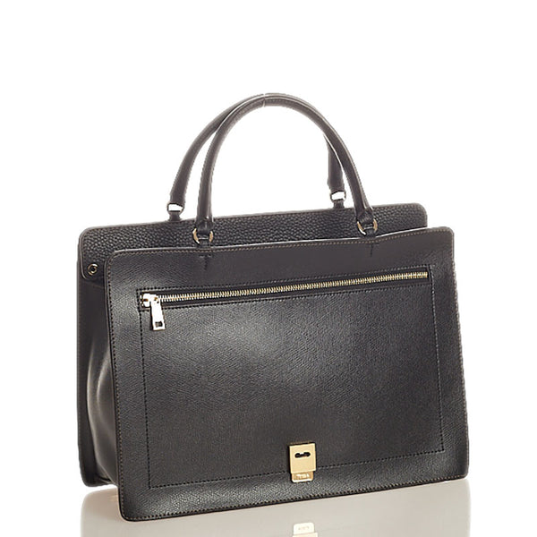 フルラ ゴールド金具 ブラック レザー ハンドバッグ ショルダーバッグ2way レディース Furla 【中古】