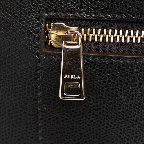 フルラ ゴールド金具 ブラック レザー ハンドバッグ ショルダーバッグ2way レディース Furla 【中古】