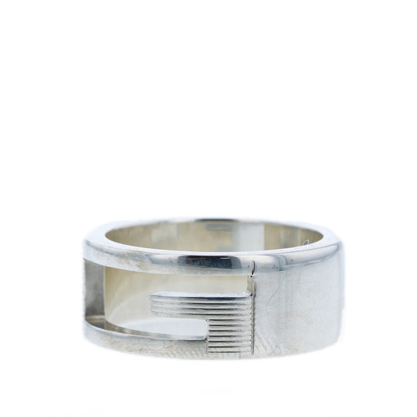 グッチ SV925 シルバー Gロゴ リング 指輪 レディース GUCCI 11号 【中古】