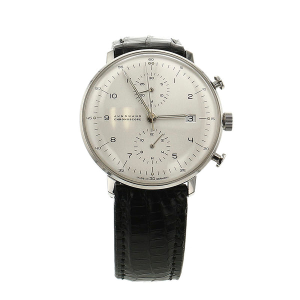 ユンハンス マックスビル クロノスコープ 027.4003 シルバー ステンレススチール 腕時計 メンズ JUNGHANS 自動巻き シルバー文字盤 【中古】