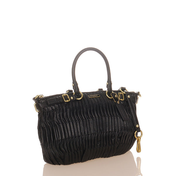 コーチ マディソン F28541 ブラック レザー ハンドバッグ ショルダーバッグ２WAY レディース COACH 【中古】