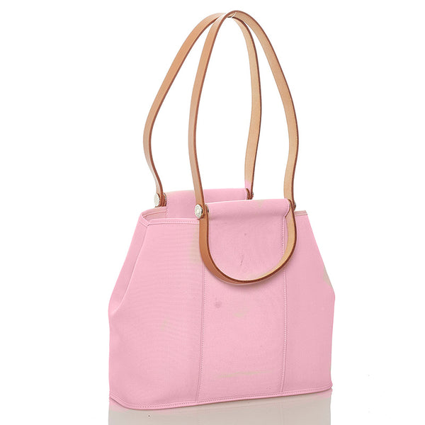 エルメス カバックエランPM ピンク キャンバス レザー ハンドバッグ ショルダーバッグ 2WAY レディース HERMES T刻印 【中古】