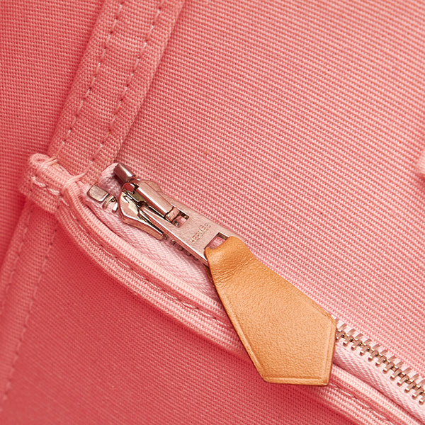 エルメス カバックエランPM ピンク キャンバス レザー ハンドバッグ ショルダーバッグ 2WAY レディース HERMES T刻印 【中古】