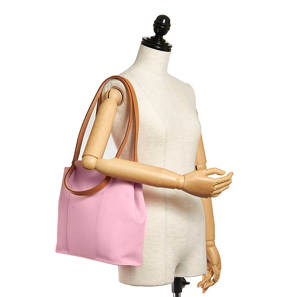 エルメス カバックエランPM ピンク キャンバス レザー ハンドバッグ ショルダーバッグ 2WAY レディース HERMES T刻印 【中古】