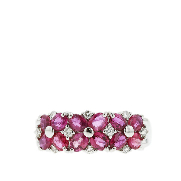 Pt900 プラチナ ルビー1.81ct ダイヤ0.15ct リング 指輪 レディース 15号 【中古】