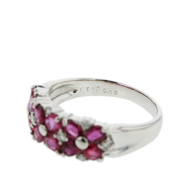 Pt900 プラチナ ルビー1.81ct ダイヤ0.15ct リング 指輪 レディース 15号 【中古】
