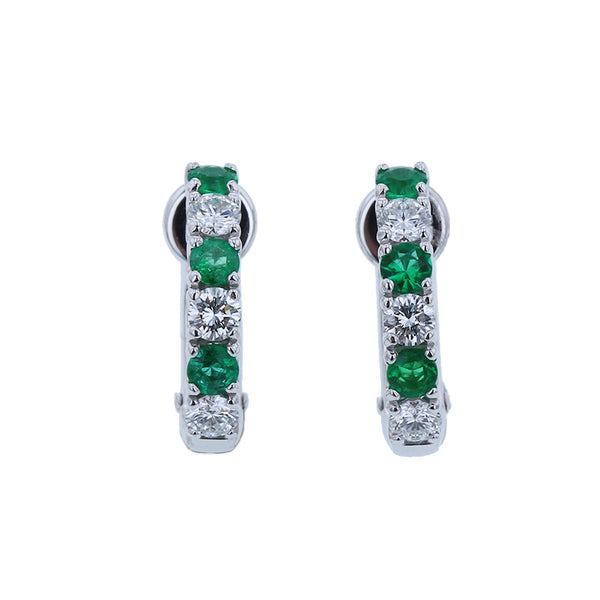 タサキ Pt900 プラチナ エメラルド ダイヤ0.36ct ピアス レディース TASAKI 【中古】