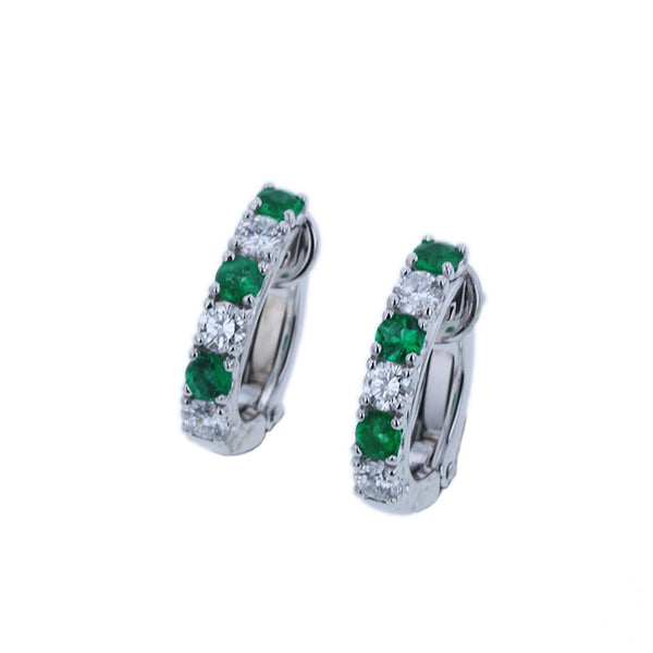 タサキ Pt900 プラチナ エメラルド ダイヤ0.36ct ピアス レディース TASAKI 【中古】