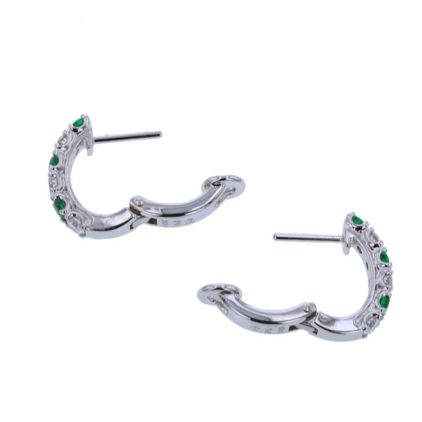 タサキ Pt900 プラチナ エメラルド ダイヤ0.36ct ピアス レディース TASAKI 【中古】