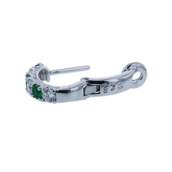 タサキ Pt900 プラチナ エメラルド ダイヤ0.36ct ピアス レディース TASAKI 【中古】