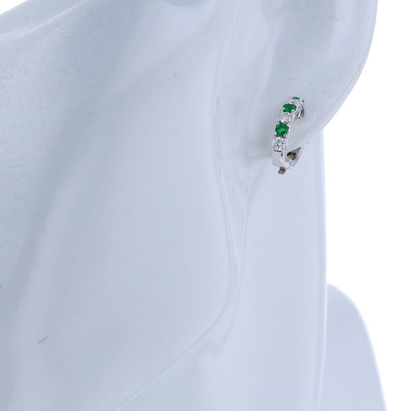 タサキ Pt900 プラチナ エメラルド ダイヤ0.36ct ピアス レディース TASAKI 【中古】