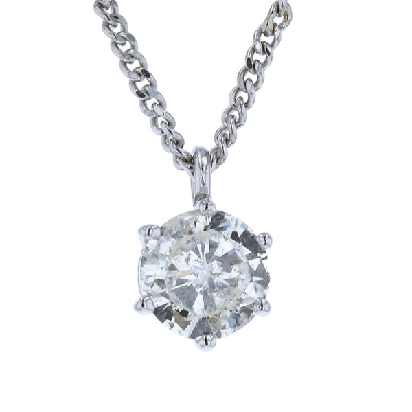 Pt850 プラチナ ダイヤ1.01ct ネックレス レディース 【中古】