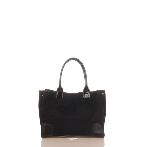 トリーバーチ エラ ブラック ナイロン エナメル ハンドバッグ レディース Tory Burch 【中古】