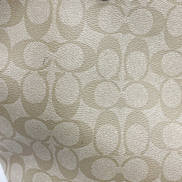 コーチ シグネチャー ベージュ ホワイト PVC レザー ショルダーバッグ トートバッグ レディース COACH 【中古】