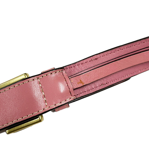 コーチ シグネチャー ベージュ ピンク キャンバス レザー 肩掛け ショルダーバッグ レディース COACH 【中古】