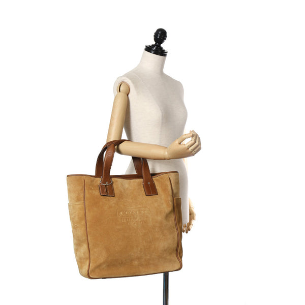 コーチ 5995 ブラウン スウェード レザー トートバッグ メンズ COACH 【中古】