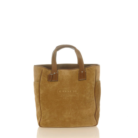 コーチ 5995 ブラウン スウェード レザー トートバッグ メンズ COACH 【中古】